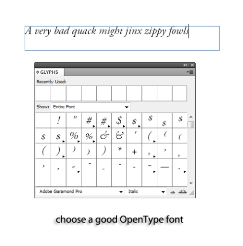 Using OpenType Fonts